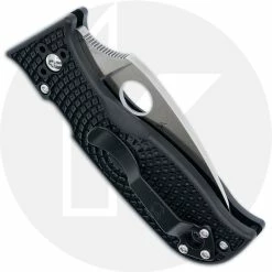 Spyderco Knives Spyderco Lil Temperance 3 Lightweight C69SBK3 - Serrated - Black FRN - Compression Lock Folder -Cheap Case Knives Store SP C69SBK3 CLOSED BACK