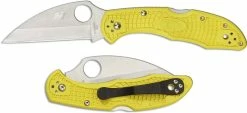 Spyderco Knives Spyderco Salt 2 Wharncliffe C88PWCYL2 Plain Edge Rust Proof Blade Yellow FRN Lock Back -Cheap Case Knives Store SP C88PWCYL2