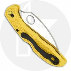 Spyderco Knives Spyderco Salt 2 Wharncliffe C88PWCYL2 Plain Edge Rust Proof Blade Yellow FRN Lock Back -Cheap Case Knives Store SP C88PWCYL2 CLOSED BACK