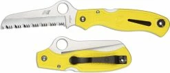 Spyderco Knives: Spyderco Atlantic Salt Knife, Yellow Handle Serrated, SP-C89SYL