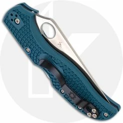 Spyderco Knives Spyderco Stretch 2 Lightweight K390 - C90FP2K390 - Straight Spine - K390 Clip Point - Blue FRN - Lock Back -Cheap Case Knives Store SP C90FP2K390 CLOSED BACK