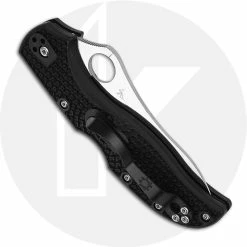 Spyderco Knives Spyderco C90PBK2 Stretch 2 Knife, 3.45 Inch VG10 Skinner Style Blade, Black FRN Handle -Cheap Case Knives Store SP C90PBK2 CLOSED BACK