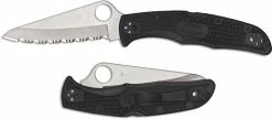 Spyderco Knives Spyderco Pacific Salt 2 C91SBK2 - Serrated Satin H1 Blade - Black FRN - Lock Back -Cheap Case Knives Store SP C91SBK2