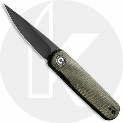 CIVIVI Knives CIVIVI Lumi C20024-1 - Black Stonewash 14C28N - Green Micarta - Liner Lock - Front Flipper Folder