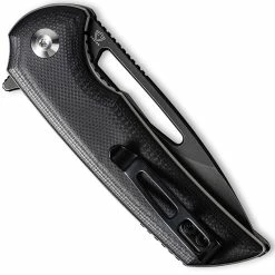 CIVIVI Knives CIVIVI Odium Knife C2010E - Black Stonewash D2 Drop Point - Black G10 - Liner Lock Flipper Folder -Cheap Case Knives Store WE C2010E CLOSED BACK