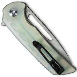 CIVIVI Knives CIVIVI Odium Knife C2010F - Stonewash D2 Drop Point - Natural G10 - Liner Lock Flipper Folder -Cheap Case Knives Store WE C2010F CLOSED BACK