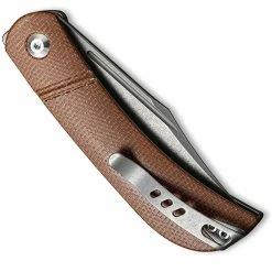 CIVIVI Knives CIVIVI Appalachian Drifter C2015A - Gray Stonewash S35VN Clip Point - Brown Micarta - Slip Joint Folder -Cheap Case Knives Store WE C2015A CLOSED FRONT