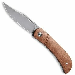 CIVIVI Knives CIVIVI Appalachian Drifter C2015A - Gray Stonewash S35VN Clip Point - Brown Micarta - Slip Joint Folder