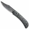 CIVIVI Knives CIVIVI Appalachian Drifter C2015DS-1 - Black Damascus Clip Point - Layered Gray G10 / Rose Pattern CF - Slip Joint Folder -Cheap Case Knives Store WE C2015DS 1 FRONT OPEN
