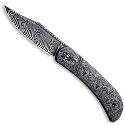 CIVIVI Knives CIVIVI Appalachian Drifter C2015DS-1 - Black Damascus Clip Point - Layered Gray G10 / Rose Pattern CF - Slip Joint Folder