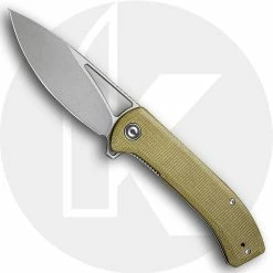 CIVIVI Knives CIVIVI Riffle C2024B - Gray Stonewash 14C28N Drop Point - Olive Micarta - Liner Lock Flipper Folder