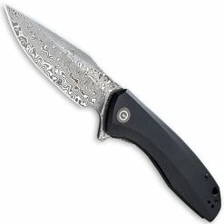CIVIVI Knives CIVIVI Baklash Knife C801DS - Damascus Drop Point - Black G10 - Liner Lock Flipper Folder