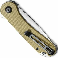 CIVIVI Knives CIVIVI Elementum Knife C907S - Satin D2 Drop Point - Olive Micarta - Liner Lock Flipper Folder -Cheap Case Knives Store WE C907S CLOSED BACK