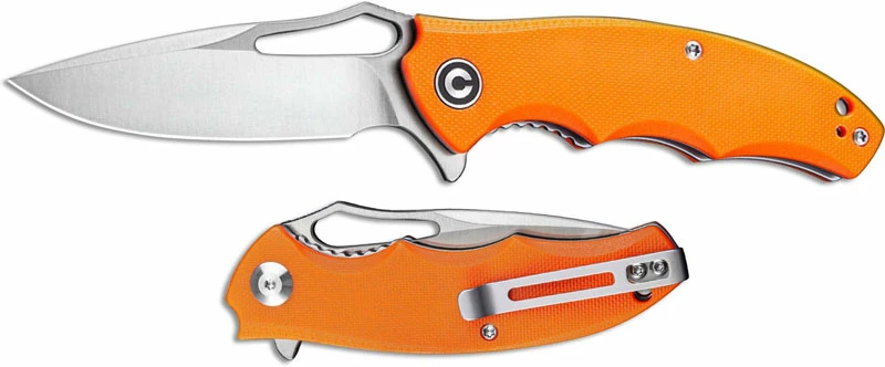 CIVIVI Knives CIVIVI Little Fiend Knife C910B - Satin D2 Drop Point - Orange G10 - Liner Lock Flipper Folder 4 CIVIVI Knives CIVIVI Little Fiend Knife C910B - Satin D2 Drop Point - Orange G10 - Liner Lock Flipper Folder - Image 2