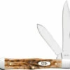 Case Small Swell Center Jack Knife 10729 - Amber Bone SS - 6225 1 / 2SS -Cheap Case Knives Store CA 10729