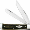 Case Trapper Knife 23470 - Green And Black Micarta - 10254SS