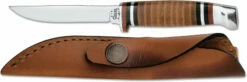 Case Knives: Case Hunting Knife, 3 1/8" Finn With Leather Handle, CA-379 -Cheap Case Knives Store CA 379