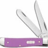 Case Mini Trapper Knife 39163 Lilac Ichthus 4207SS -Cheap Case Knives Store CA 39163