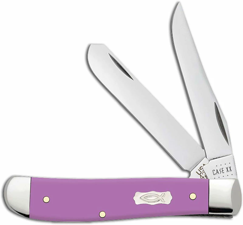 Case Mini Trapper Knife 39163 Lilac Ichthus 4207SS 3 Case Mini Trapper Knife 39163 Lilac Ichthus 4207SS