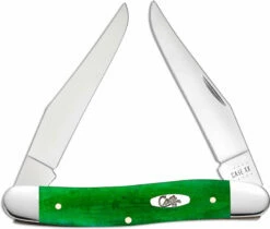 Case Muskrat Knife 52822 Smooth Brilliant Green Bone MUSKRATSS