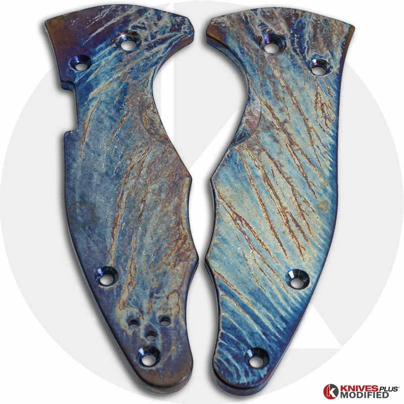 MODIFIED Spyderco Yojimbo 2 Knife With Acid Stonewash & Titanium Flytanium Scales - MAYHEM FINISH 8 MODIFIED Spyderco Yojimbo 2 Knife With Acid Stonewash & Titanium Flytanium Scales - MAYHEM FINISH - Image 6