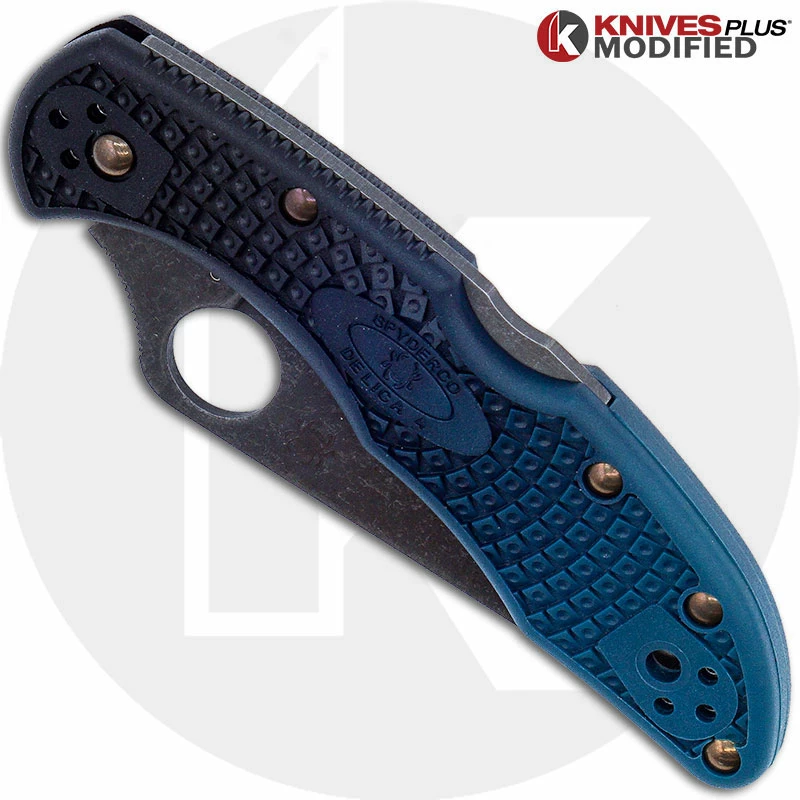 MODIFIED Spyderco K390 Delica Knife - Acid Stonewash - Heat Color Hardware - Rit Dye Fade 4 MODIFIED Spyderco K390 Delica Knife - Acid Stonewash - Heat Color Hardware - Rit Dye Fade - Image 2