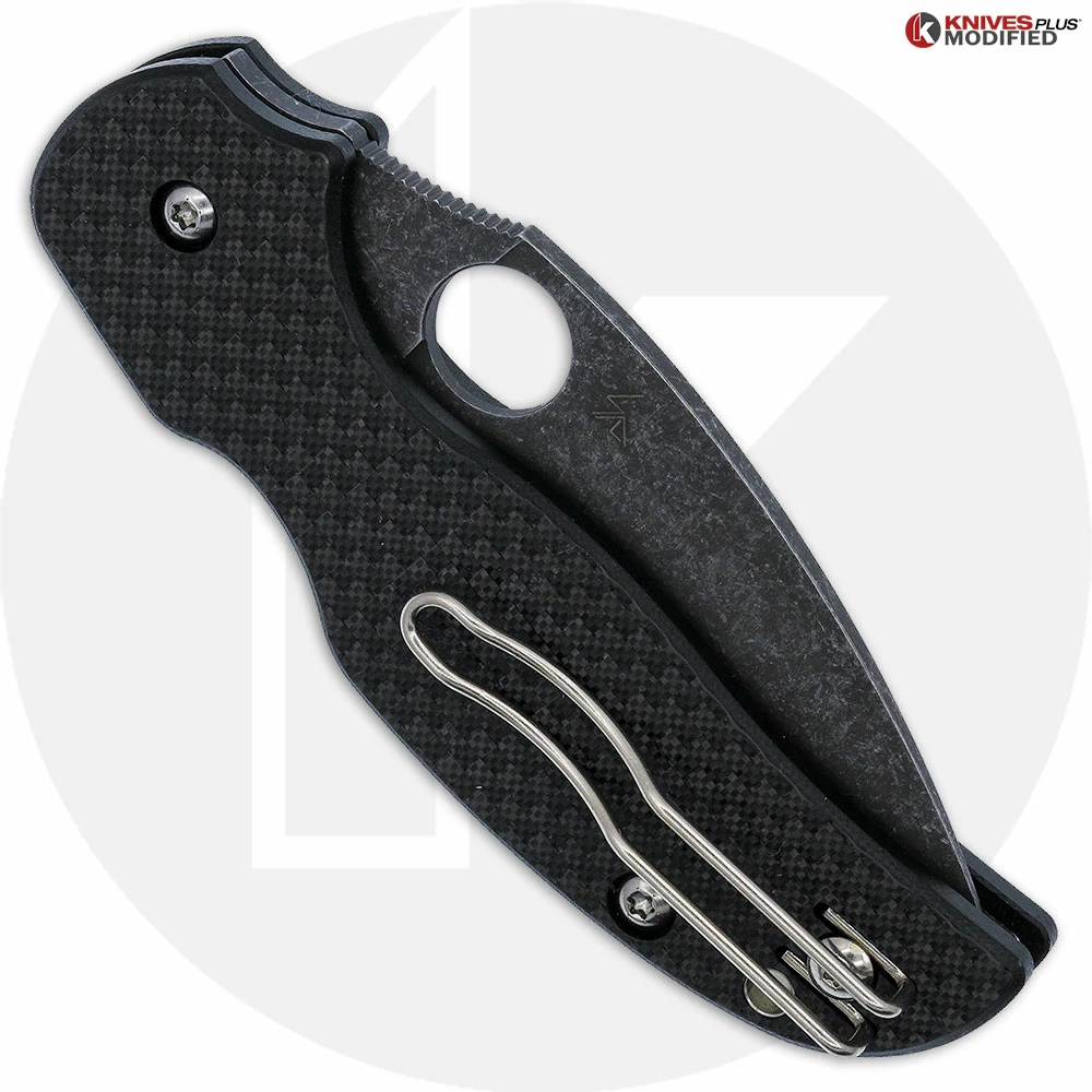 MODIFIED Spyderco Sage 5 Knife C123CFPCL - Acid Stonewash 5 MODIFIED Spyderco Sage 5 Knife C123CFPCL - Acid Stonewash - Image 3