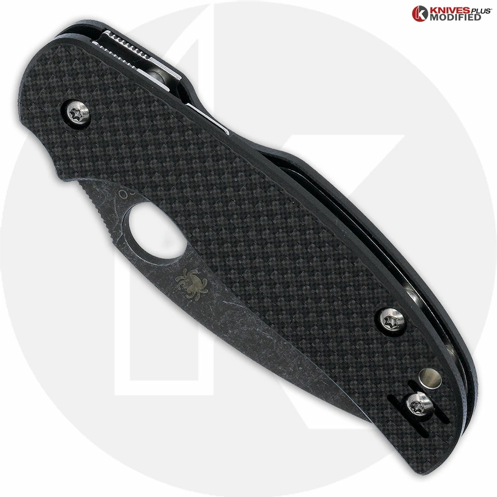 MODIFIED Spyderco Sage 5 Knife C123CFPCL - Acid Stonewash 4 MODIFIED Spyderco Sage 5 Knife C123CFPCL - Acid Stonewash - Image 2