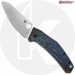 MODIFIED Spyderco SpydieChef C211TIP Knife - MAYHEM FINISH -Cheap Case Knives Store KP C211TIP MAYHEM OPEN FRONT