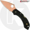 MODIFIED Spyderco Dragonfly 2 Knife - CopperWash - Black Handle -Cheap Case Knives Store KP C28PBK2 2 OPEN FRONT LOGO