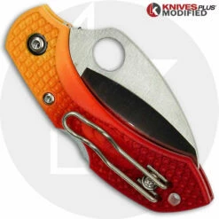 MODIFIED Spyderco Dragonfly Salt Hawkbill - RED Fade Rit Dye Handle 9 MODIFIED Spyderco Dragonfly Salt Hawkbill - RED Fade Rit Dye Handle -Cheap Case Knives Store KP C28SYL2HB1 2 NEW CLOSED BACK LOGO