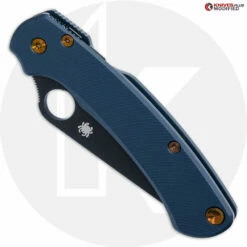 MODIFIED Spyderco Paramiliary 2 Knife - Black DLC - Exclusive AWT Agent SKINNY Midnight Blue Scales - Bronze Titanium Hardware 6 MODIFIED Spyderco Paramiliary 2 Knife - Black DLC - Exclusive AWT Agent SKINNY Midnight Blue Scales - Bronze Titanium Hardware -Cheap Case Knives Store KP C81 AWT SKINNY CLOSED FRONT