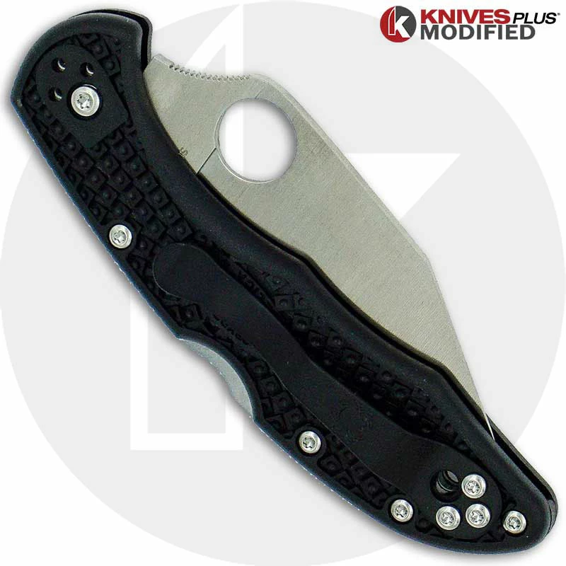 MODIFIED Spyderco Delica 4 Wharncliffe - Regrind - Satin Blade 6 MODIFIED Spyderco Delica 4 Wharncliffe - Regrind - Satin Blade - Image 4