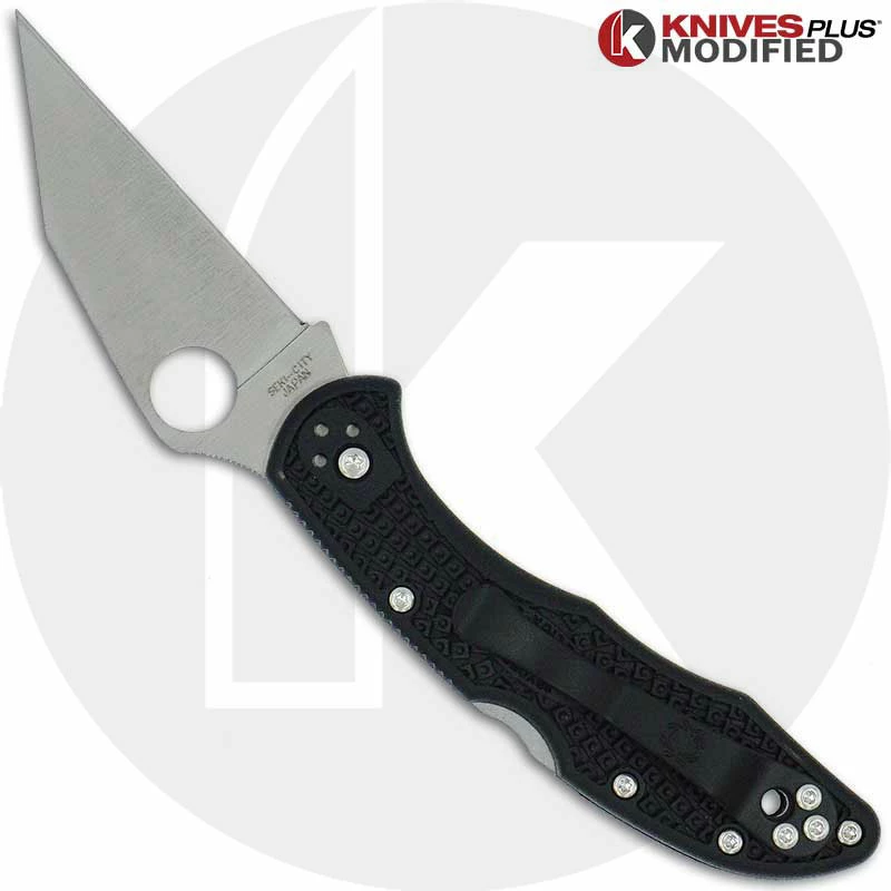 MODIFIED Spyderco Delica 4 Wharncliffe - Regrind - Satin Blade 4 MODIFIED Spyderco Delica 4 Wharncliffe - Regrind - Satin Blade - Image 2