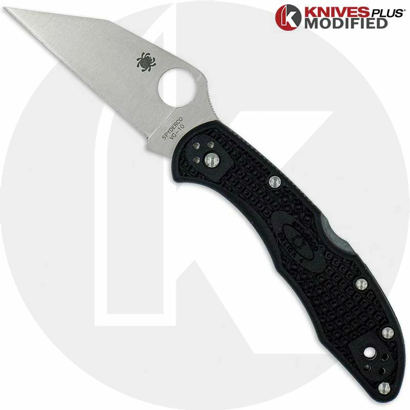 MODIFIED Spyderco Delica 4 Wharncliffe - Regrind - Satin Blade 3 MODIFIED Spyderco Delica 4 Wharncliffe - Regrind - Satin Blade