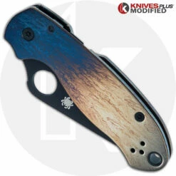 MODIFIED Spyderco Para 3 Black DLC Knife + KP Titanium Quasar Scales -Cheap Case Knives Store KP PARA3 23 CLOSED FRONT