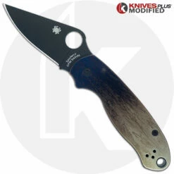 MODIFIED Spyderco Para 3 Black DLC Knife + KP Titanium Quasar Scales -Cheap Case Knives Store KP PARA3 23 OPEN FRONT 2