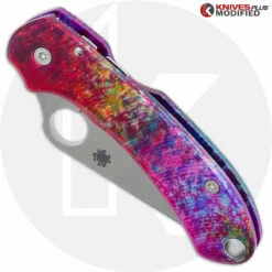 MODIFIED Spyderco Para 3 Knife + AWT Agent SKINNY Custom Anodized Scales -Cheap Case Knives Store KP PARA3 AWT CUSTOM2 CLOSED FRONT