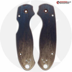 MODIFIED Spyderco Para 3 Black DLC Knife + KP Titanium Quasar Scales -Cheap Case Knives Store KP PARA3 QUASAR FRONT 2