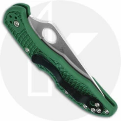 Spyderco Knives: Spyderco Delica 4 Lightweight, Green, SP-C11FPGR -Cheap Case Knives Store SP C11FPGR CLOSED BACK