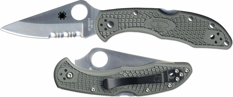 Spyderco Knives: Spyderco Delica 4 Knife, Part Serrated, Foliage Green, SP-C11PSFG 6 Spyderco Knives: Spyderco Delica 4 Knife, Part Serrated, Foliage Green, SP-C11PSFG - Image 4