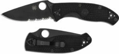 Spyderco Tenacious Lightweight C122PSBBK - Value Folder - Part Serrated Black Blade - Liner Lock - Black FRN -Cheap Case Knives Store SP C122PSBBK