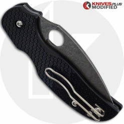 MODIFIED Spyderco Sage 5 Lightweight Knife C123PBK - Acid Stonewash -Cheap Case Knives Store SP C123PBK 1 CLOSED BACK LOGO