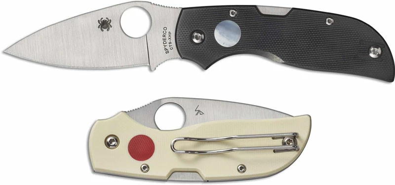 Spyderco Chaparral Sun And Moon C152GSMP - White G10 Side With Red Sun Inlay - Black G10 Side With Pearl Moon Inlay - Lock Back 6 Spyderco Chaparral Sun And Moon C152GSMP - White G10 Side With Red Sun Inlay - Black G10 Side With Pearl Moon Inlay - Lock Back - Image 4