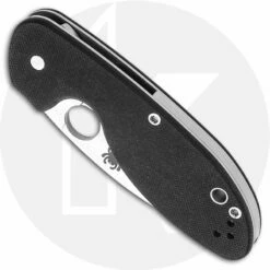Spyderco C216GP Efficient Knife, 3.0 Inch Drop Point Blade, Black G10 Handle -Cheap Case Knives Store SP C216GP CLOSED FRONT