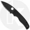 Spyderco Shaman Knife C229GSBK Serrated Black Blade, Black G10 Compression Lock Folder USA Made -Cheap Case Knives Store SP C229GSBK OPEN FRONT
