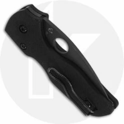 Spyderco Lil' Native Knife C230GSBBK Compact Folder Serrated Black DLC Blade Black G10 With Compression Lock -Cheap Case Knives Store SP C230GSBBK CLOSED BACK