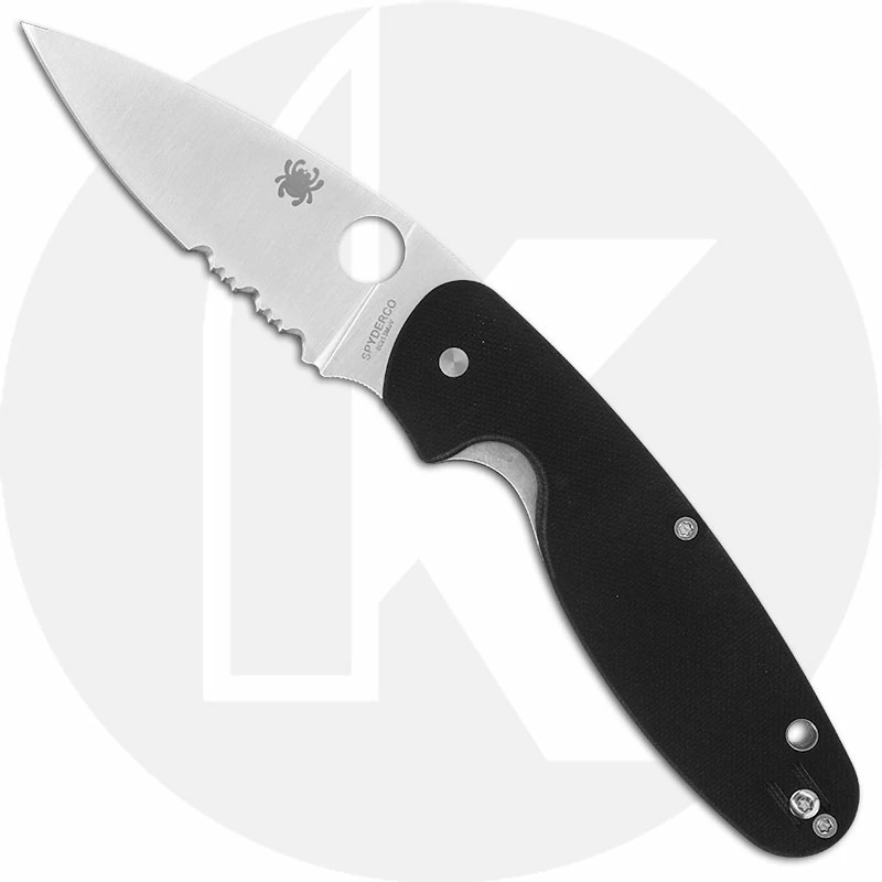 Spyderco C245GPS Emphasis Knife - 3.61 Inch Part Serrated Drop Point - Black G10 - Liner Lock 3 Spyderco C245GPS Emphasis Knife - 3.61 Inch Part Serrated Drop Point - Black G10 - Liner Lock