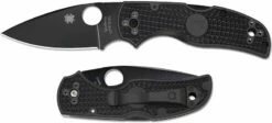 Spyderco Native 5 FRN Knife C41PBBK5 Black DLC Plain Edge Blade Black FRN Lock Back USA Made -Cheap Case Knives Store SP C41PBBK5